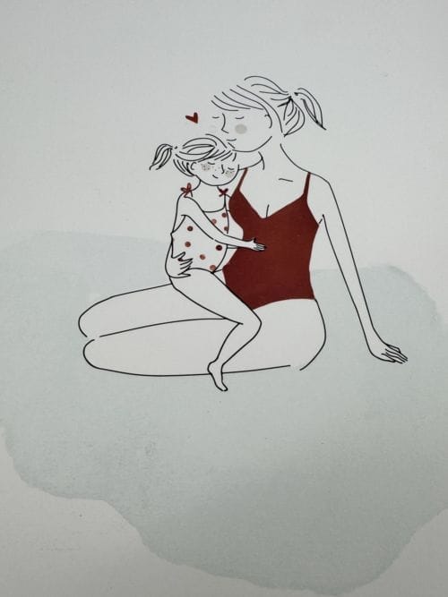 Affiche My Lovely Thing - Une mère et sa fille bisou (2 taches au verso)