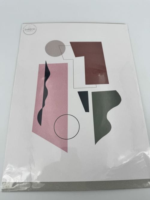 Affiche Shandor - Cubisme Vert marron rose noir et gris