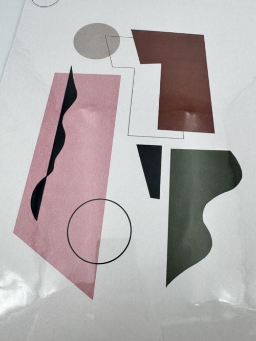 Affiche Shandor - Cubisme Vert marron rose noir et gris