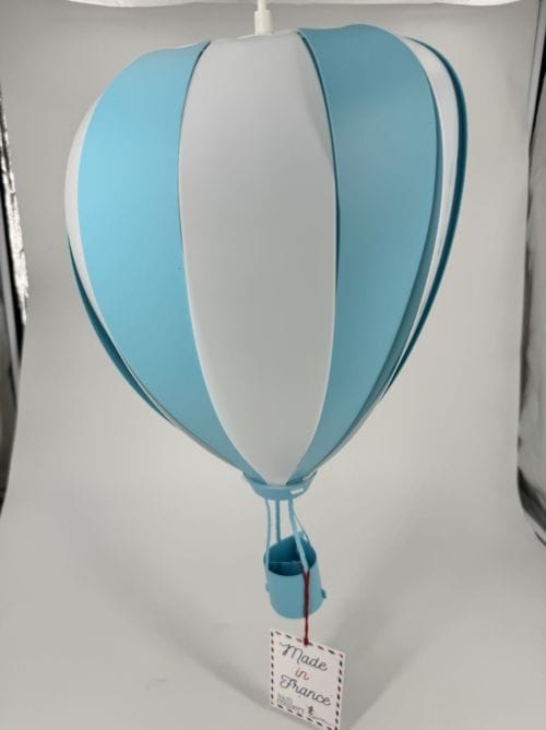 Lampe Suspendue Enfant Montgolfière R&M Coudert Bleue 46cm de Haut 3760139953321