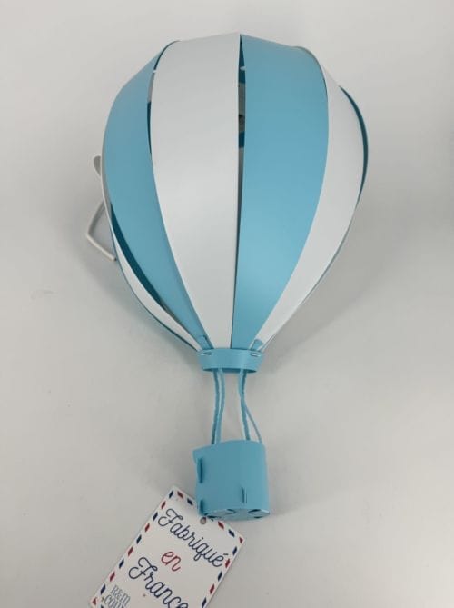 Lampe Suspendue Enfant Montgolfière R&M Coudert Bleue 46cm de Haut 3760139953321