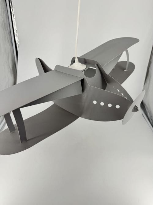 Lampe Suspendue Enfant Avion R&M Coudert Grise 67x48cm 3760139952683