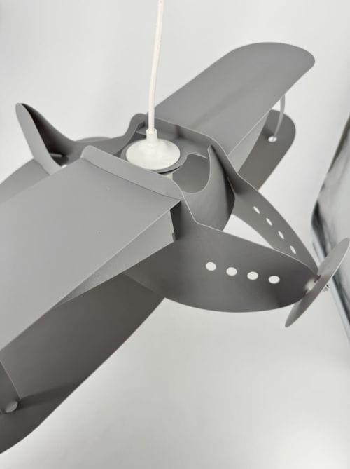 Lampe Suspendue Enfant Avion R&M Coudert Grise 67x48cm 3760139952683