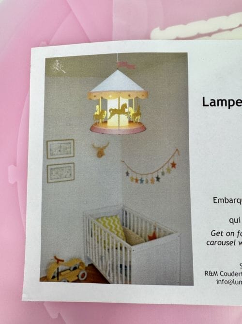 Lampe Suspendue Enfant Manège rose R&M Coudert 3760139953055