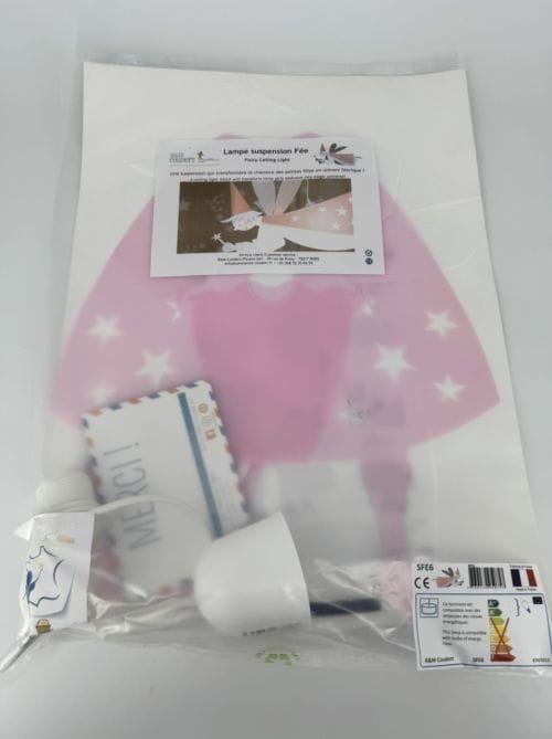 Lampe Suspendue Enfant Fée Rose R&M Coudert 3760139950757