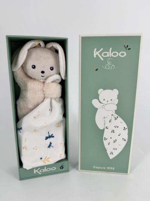 Doudou lapin Blanc délicat Carré Douceur - Kaloo 4894173100003