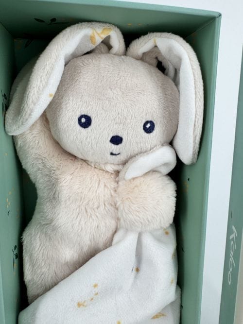 Doudou lapin Blanc délicat Carré Douceur - Kaloo 4894173100003