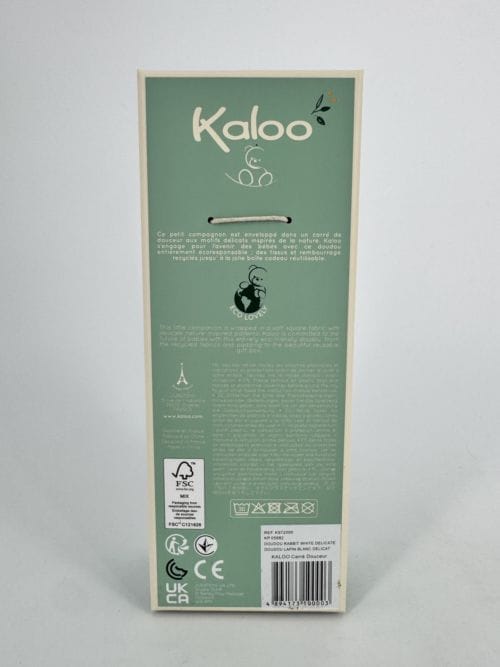 Doudou lapin Blanc délicat Carré Douceur - Kaloo 4894173100003