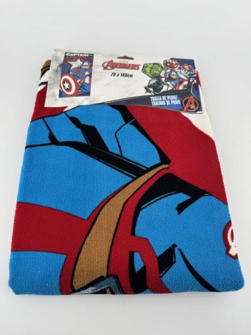 Avengers Drap de plage 70 x 140 cm Captain America étoile - Oeko Tex - 100% Polyestère - Marvel