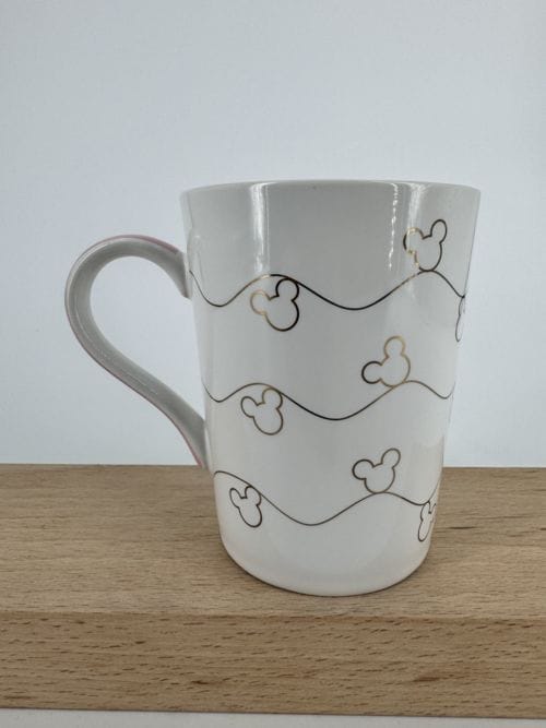 Disney Mickey Mouse Ceramic Mug - Funko - Têtes de Mickey dorés et une anse rose