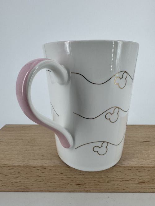 Disney Mickey Mouse Ceramic Mug - Funko - Têtes de Mickey dorés et une anse rose
