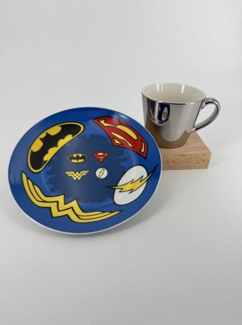 Justice League Coffret Mug Miroir et assiette plate Superman Batman Wonder Woman Flash - GB Eye - DC Comics - Warner Bros - MMP002
