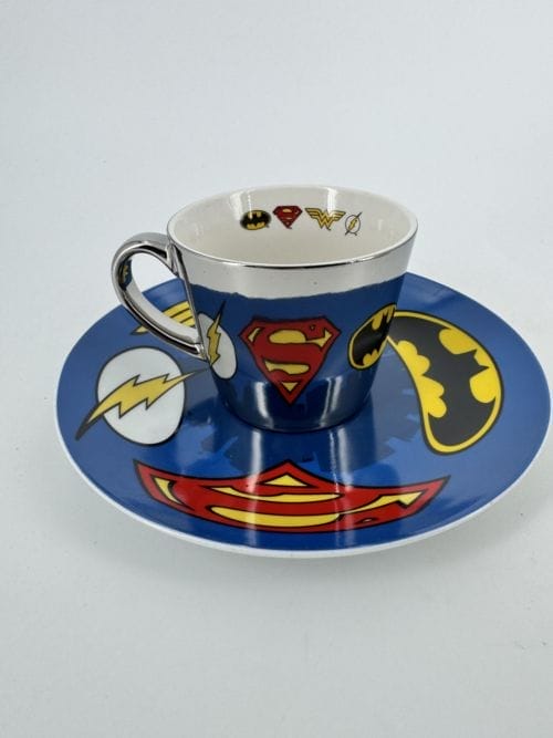 Justice League Coffret Mug Miroir et assiette plate Superman Batman Wonder Woman Flash - GB Eye - DC Comics - Warner Bros - MMP002