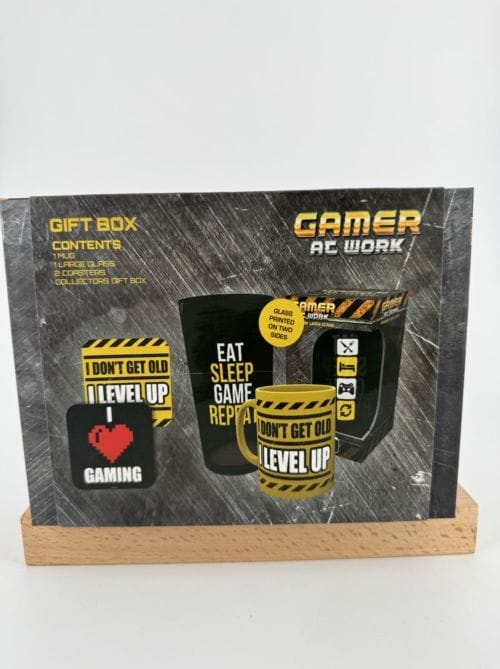 Gamer At Work Gift Box 1 mug 1 grand verre 2 sous-bocks - GB Eye GFB0050