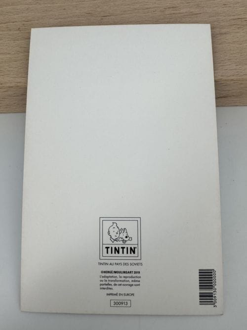 Tintin Hergé Carte postale Couverture de l'album Tintin au pays des Soviets bleu - Moulinsart 2019 - n° 300913