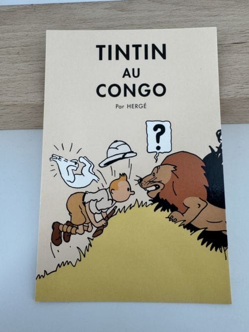 Tintin Hergé Carte postale Couverture de l'album Tintin au Congo - Moulinsart 2019 - n° 300914