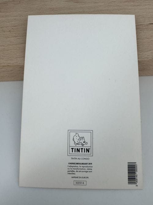 Tintin Hergé Carte postale Couverture de l'album Tintin au Congo - Moulinsart 2019 - n° 300914