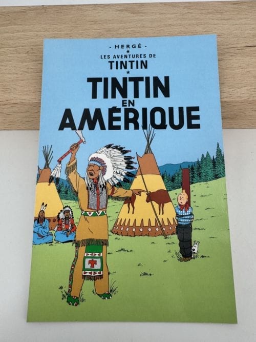Tintin Hergé Carte postale Couverture de l'album Tintin en Amérique - Moulinsart 2019 - n° 30071