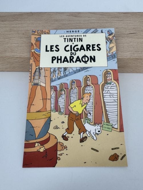 Tintin Hergé Carte postale Couverture de l'album Les cigares du pharaon - Moulinsart 2019 - n° 30072