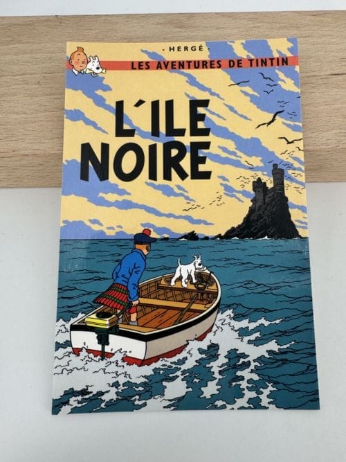 Tintin Hergé Carte postale Couverture de l'album L'île noire - Moulinsart 2019 - n° 30075