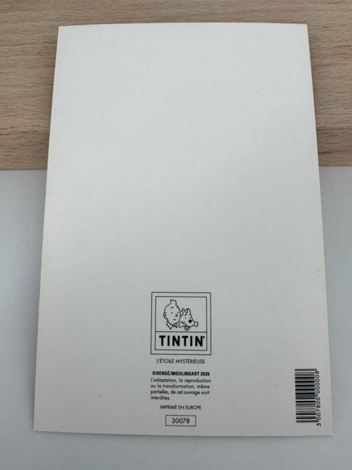 Tintin Hergé Carte postale Couverture de l'album L'étoile mystérieuse - Moulinsart 2020 - n° 30078