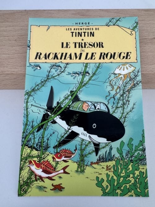 Tintin Hergé Carte postale Couverture de l'album Le trésor de Rackham le rouge - Moulinsart 2021 - n° 30080