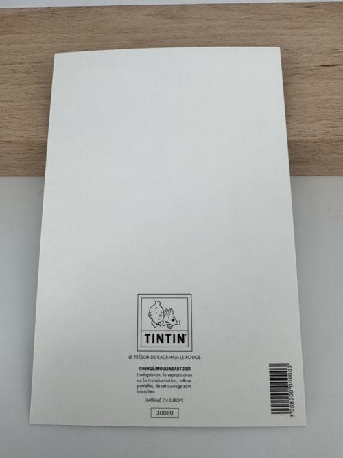 Tintin Hergé Carte postale Couverture de l'album Le trésor de Rackham le rouge - Moulinsart 2021 - n° 30080