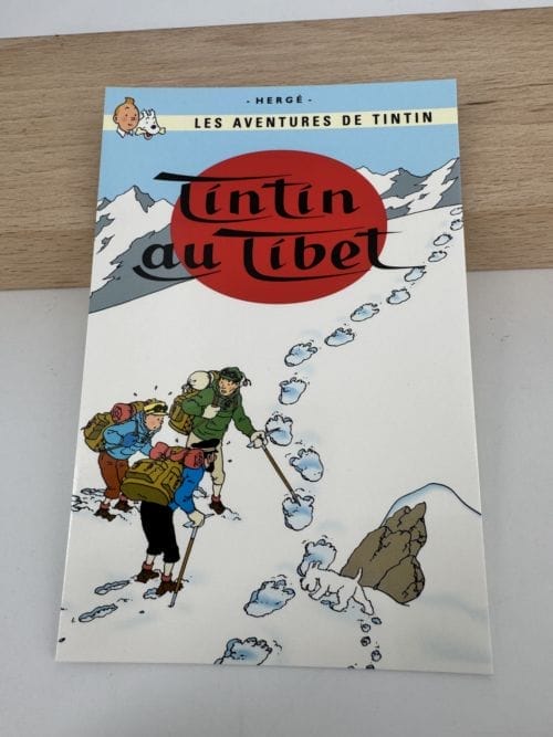Tintin Hergé Carte postale Couverture de l'album Tintin au Tibet - Moulinsart 2021 - n° 30088