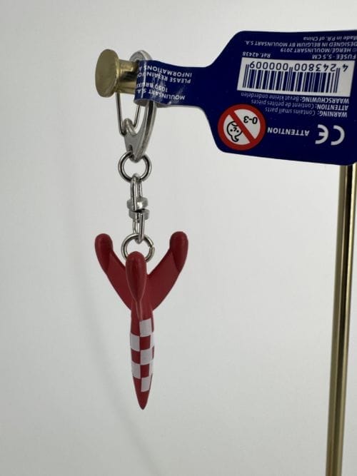 Tintin Hergé Porte-clefs Fusée à damier - Moulinsart - Réf 42438