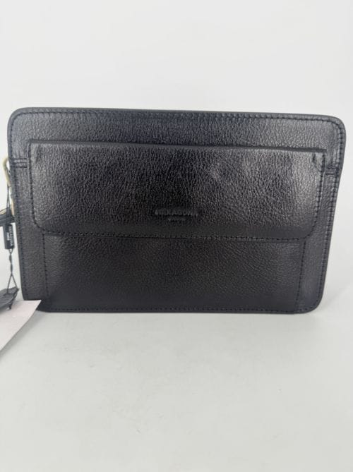 Pochette Hexagona 110482 noire en cuir
