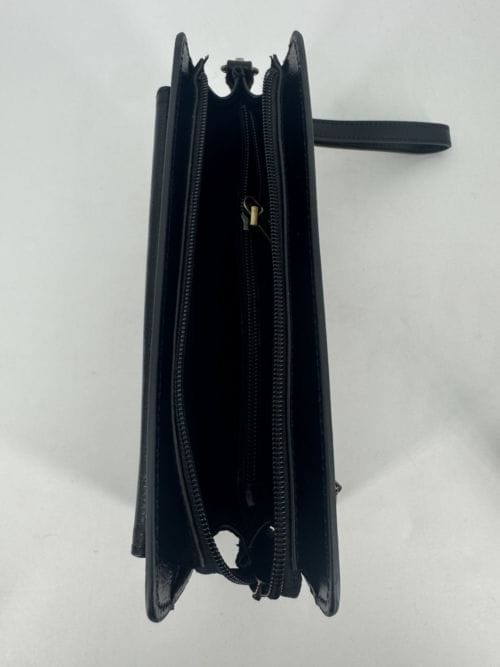 Pochette Hexagona 110482 noire en cuir