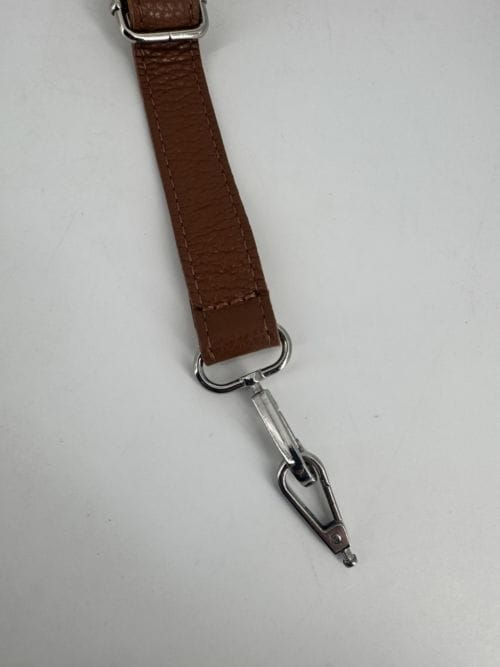 Bandoulière de sac à main en cuir marron – une attache à refixer