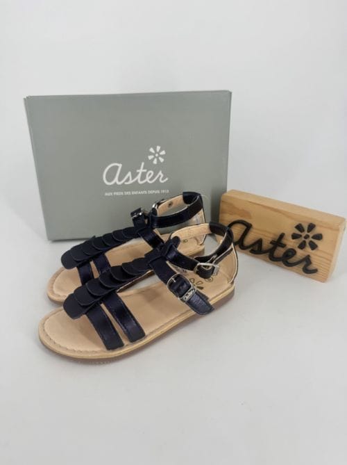 Sandales Aster Dertige Marine Métallisé taille 28