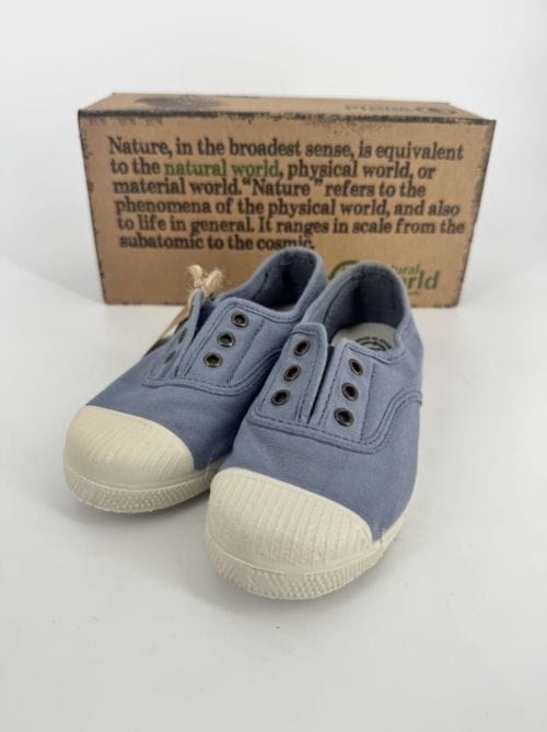 Chaussures enfants sneakers toile élastique coton bio Natural World 470 590 Lavande Taille 28