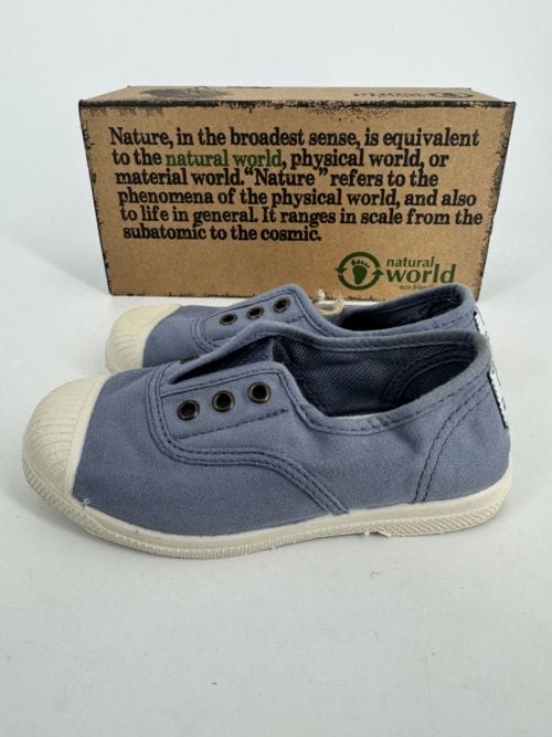 Chaussures enfants sneakers toile élastique coton bio Natural World 470 590 Lavande Taille 28