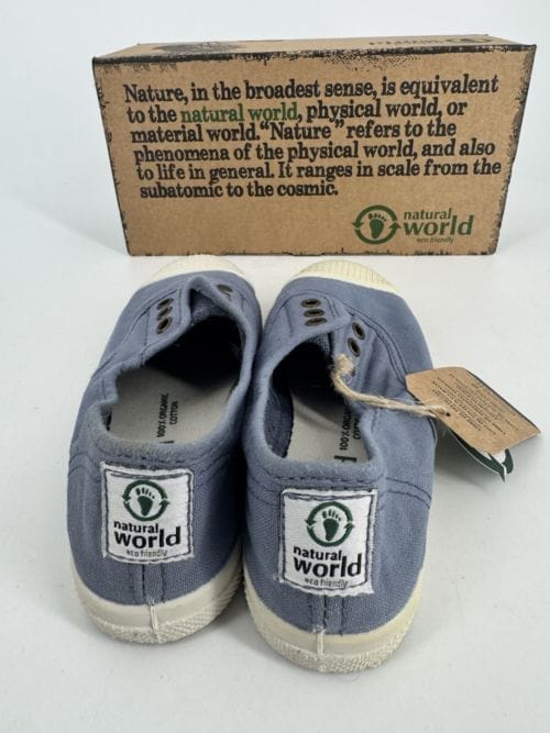 Chaussures enfants sneakers toile élastique coton bio Natural World 470 590 Lavande Taille 28