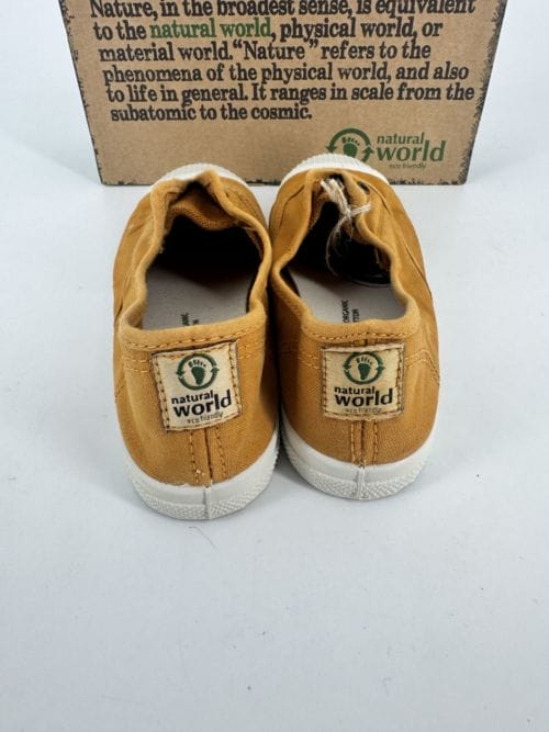 Chaussures enfants sneakers toile élastique coton bio Natural World 470E 646 Cuero Enz - Jaune Moutarde - Taille 31