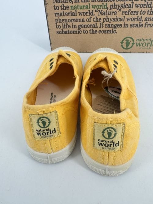 Chaussures enfants sneakers toile élastique coton bio Natural World 470E 650 Golden Enz - Jaune -Taille 31