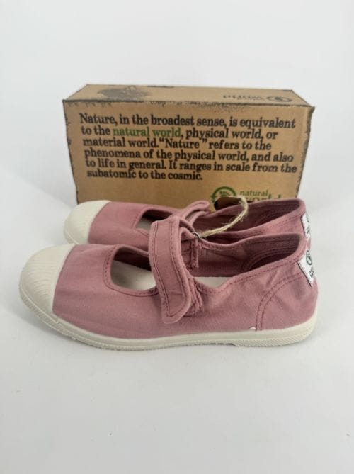 Chaussures enfants sneakers toile à scratch coton bio Natural World 476 502 Rosa Ant -Taille 34
