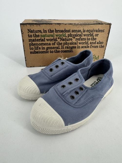 Chaussures enfants sneakers toile élastique coton bio Natural World 470 590 Lavande Taille 31