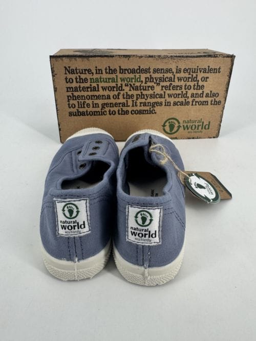 Chaussures enfants sneakers toile élastique coton bio Natural World 470 590 Lavande Taille 31