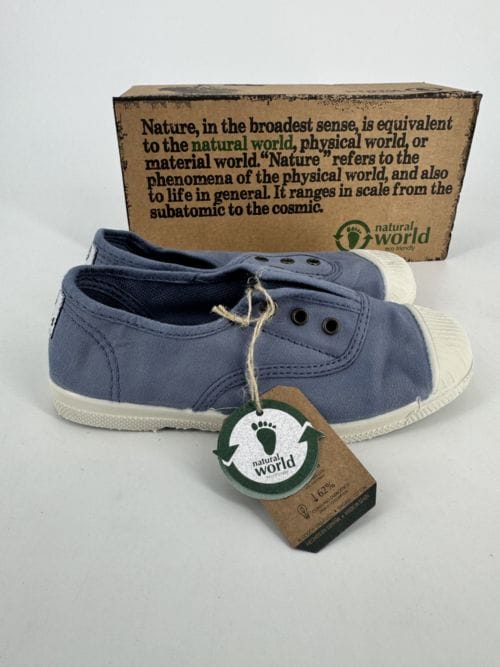 Chaussures enfants sneakers toile élastique coton bio Natural World 470 590 Lavande Taille 31
