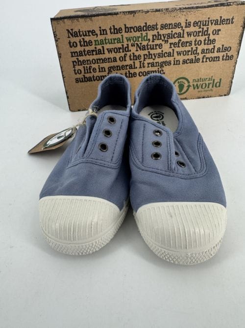 Chaussures enfants sneakers toile élastique coton bio Natural World 470 590 Lavande Taille 31