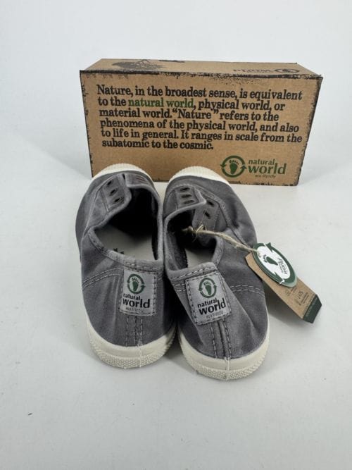 Chaussures enfants sneakers toile élastique coton bio Natural World 470E 623 Gris Enz Taille 33