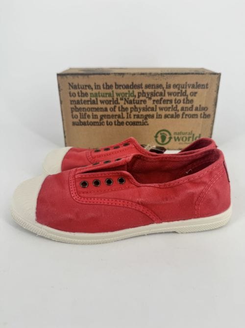 Chaussures enfants sneakers toile élastique coton bio Natural World 470E 652 Rojo Enz Taille 34