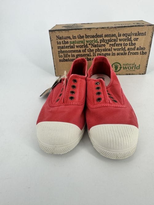 Chaussures enfants sneakers toile élastique coton bio Natural World 470E 652 Rojo Enz Taille 34