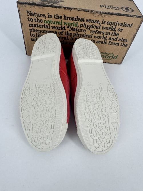 Chaussures enfants sneakers toile élastique coton bio Natural World 470E 652 Rojo Enz Taille 34
