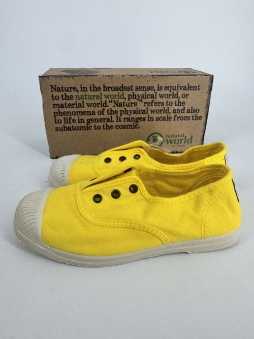 Chaussures enfants sneakers toile élastique coton bio Natural World 470 504 Amarillo - Jaune - Taille 32