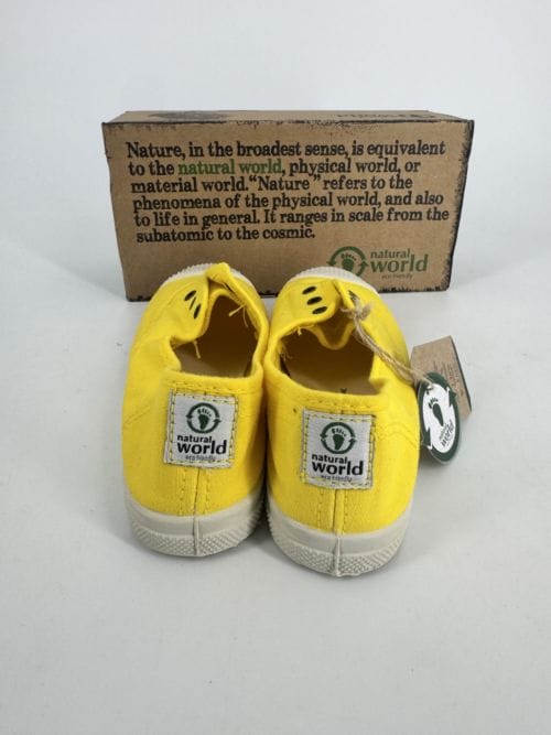 Chaussures enfants sneakers toile élastique coton bio Natural World 470 504 Amarillo - Jaune - Taille 32