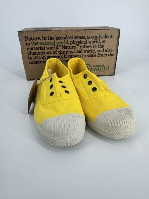 Chaussures enfants sneakers toile élastique coton bio Natural World 470 504 Amarillo - Jaune - Taille 32